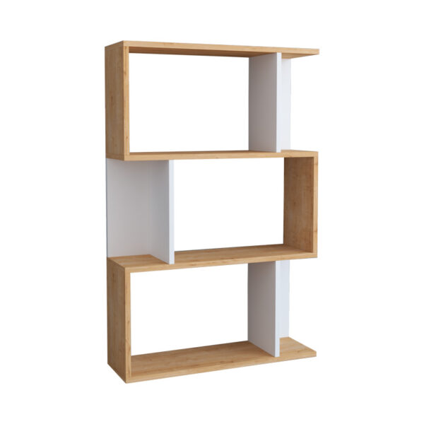 Βιβλιοθήκη Kadu pakoworld σε oak-λευκή απόχρωση  72x22x108εκ - 120-000613