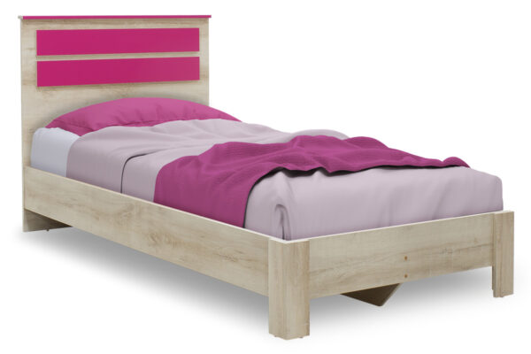 Κρεβάτι παιδικό Looney pakoworld σε χρώμα castillo-ροζ 100x200εκ - 123-000077