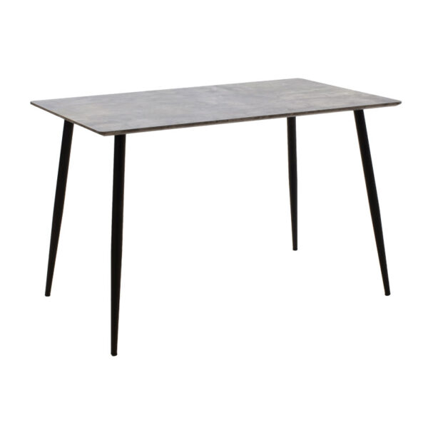 Τραπέζι Cuba pakoworld MDF γκρι cement-μαύρο 120x80x76εκ - 127-000083