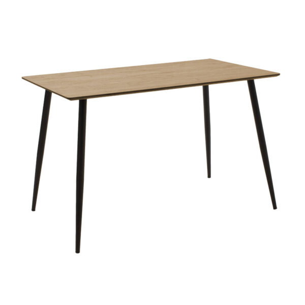 Τραπέζι Cuba pakoworld MDF sonoma-μαύρο 120x70x76εκ - 127-000084