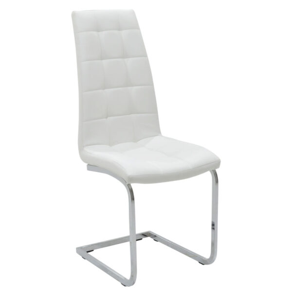 Καρέκλα Darrell pakoworld pu λευκό-βάση χρωμίου 42x49x106εκ - 127-000107