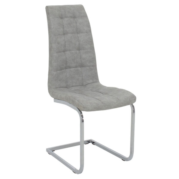 Καρέκλα Darrell pakoworld pu αντικέ γκρι-βάση χρωμίου 42x49x106εκ - 127-000108
