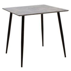 Τραπέζι Cuba pakoworld MDF γκρι cement-μαύρο 70x70x75εκ - 127-000136