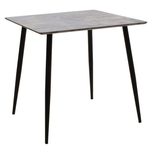 Τραπέζι Cuba pakoworld MDF γκρι cement-μαύρο 70x70x75εκ - 127-000136