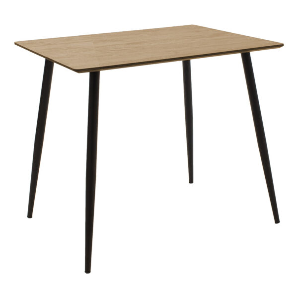 Τραπέζι Cuba pakoworld MDF sonoma-μαύρο 70x70x75εκ - 127-000137