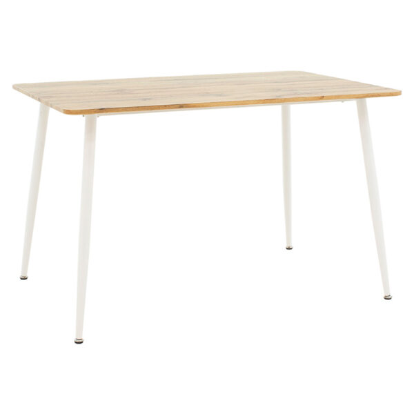 Τραπέζι Cuba pakoworld MDF sonoma-λευκό 120x80x75εκ - 127-000139