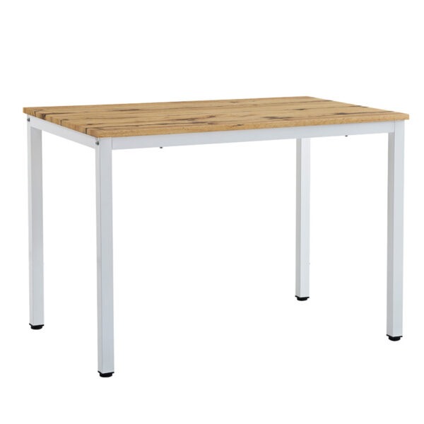 Τραπέζι Witte pakoworld MDF/Metal σε sonoma απόχρωση με λευκο πόδι 110x70x76εκ - 127-000178