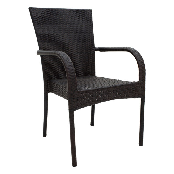 Πολυθρόνα Laura pakoworld μέταλλο-pe rattan καφέ - 140-000032