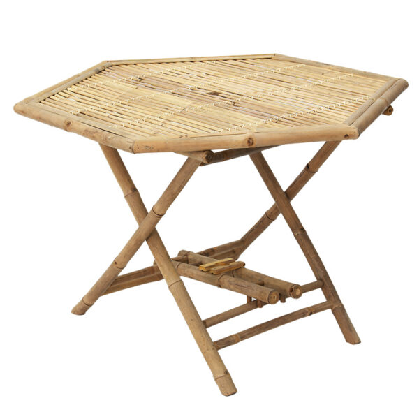 Τραπέζι Nando pakoworld πτυσσόμενο bamboo φυσικό 114x100x75εκ - 141-000016