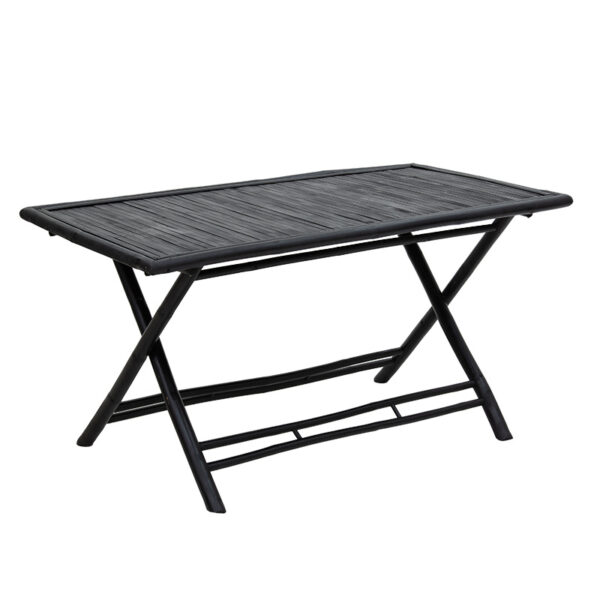 Τραπέζι Badou pakoworld πτυσσόμενο bamboo μαύρο 150x80x77εκ - 141-000017