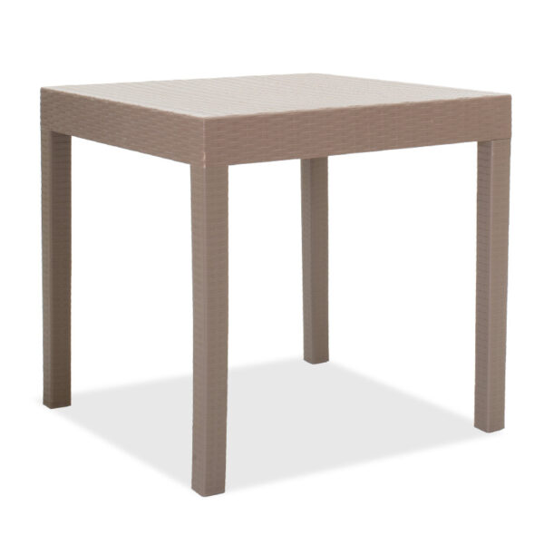Τραπέζι Gabi pakoworld PP χρώμα μόκα 80x80x77εκ - 143-000025