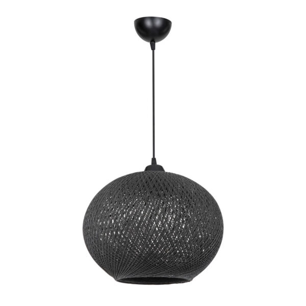 Φωτιστικό οροφής μονόφωτο Leshia pakoworld Ε27 μαύρο Φ38x38εκ - 147-000055