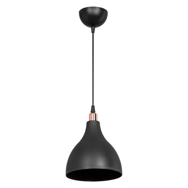 Φωτιστικό οροφής μονόφωτο Lofty pakoworld Ε27 μαύρο Φ18x22εκ - 147-000129