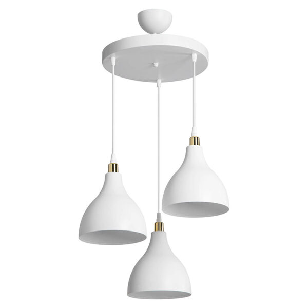 Φωτιστικό οροφής τρίφωτο Lofty pakoworld Ε27 λευκό Φ40x80εκ - 147-000132