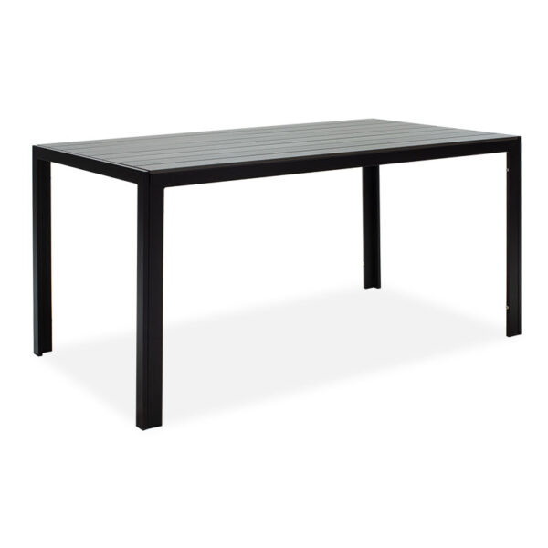 Τραπέζι Nares pakoworld αλουμίνιο μαύρο-plywood ανθρακί 140x80x72.5εκ - 152-000003