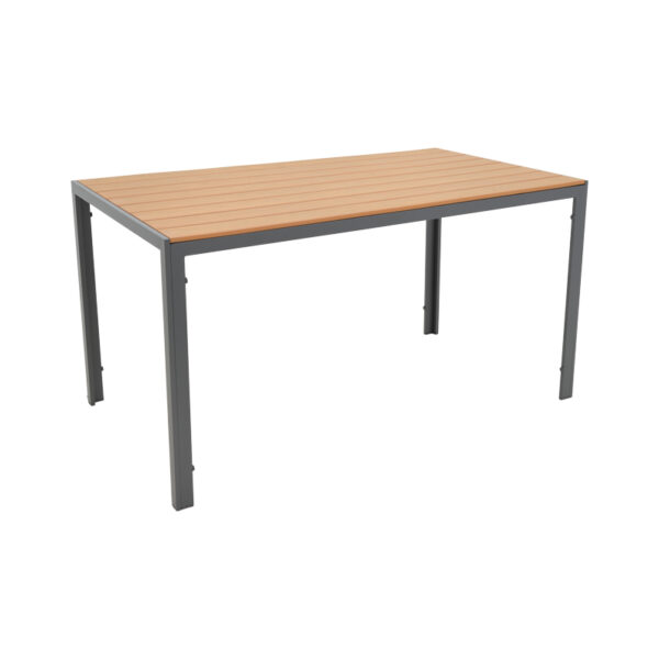 Τραπέζι Nares pakoworld αλουμίνιο ανθρακί-plywood φυσικό 140x80x72.5εκ - 152-000029