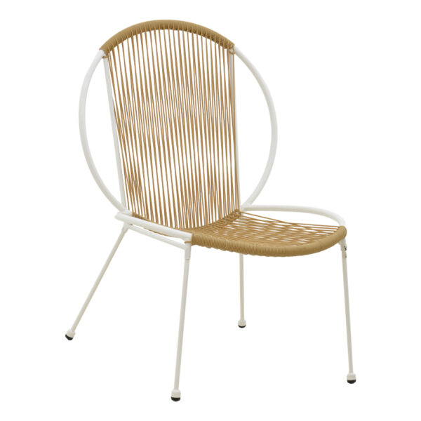 Καρέκλα Dapper pakoworld λευκό μέταλλο-pe φυσικό 64.5x74.5x76εκ - 152-000043