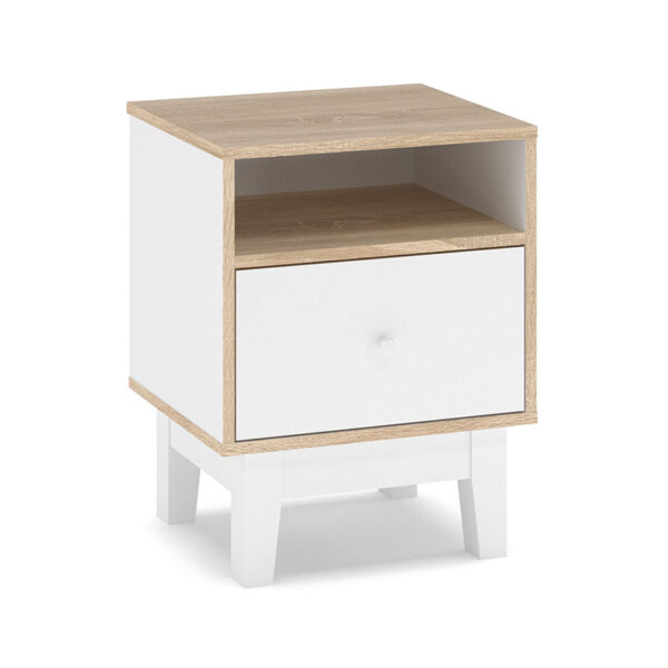 Κομοδίνο Awell pakoworld sonoma-λευκό 45x44x58εκ - 173-000005