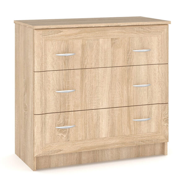 Συρταριέρα Rebecca pakoworld 3ων συρταριών sonoma 80,5x38x77εκ - 173-000035