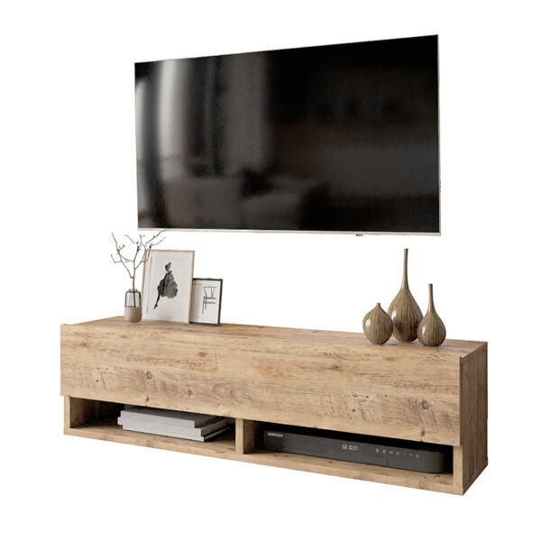 Έπιπλο τηλεόρασης επιτοίχιο Roscoe pakoworld oak 100x31,5x29,5εκ - 176-000007