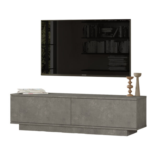 Έπιπλο τηλεόρασης Zoeva pakoworld γκρι cemento 140x35,5x38εκ - 176-000013