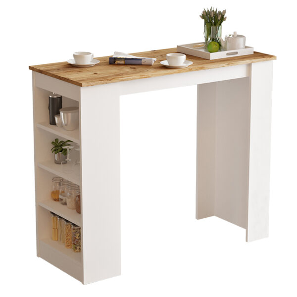 Τραπέζι μπαρ Riff pakoworld λευκό-sonoma 120x51.5x101.5εκ - 176-000052