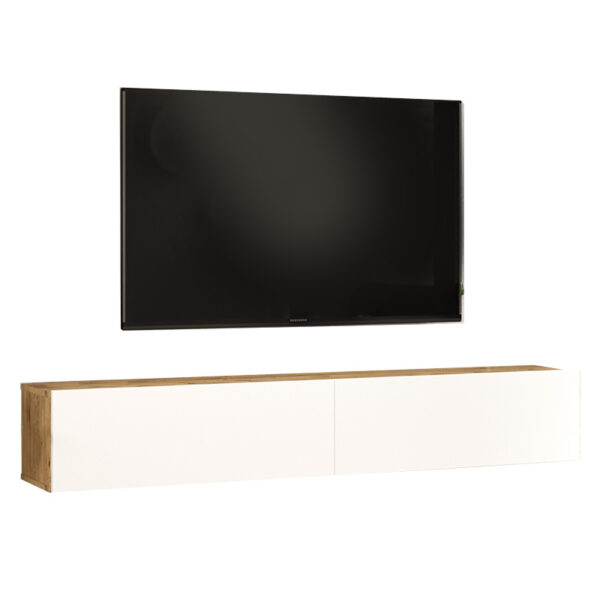 Έπιπλο τηλεόρασης επιτοίχιο Dello pakoworld λευκό-sonoma 180x31.6x29.6εκ - 176-000059
