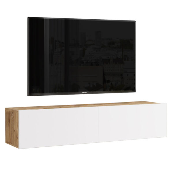 Έπιπλο τηλεόρασης επιτοίχιο Serit pakoworld λευκό-sonoma 140x31.6x29.6εκ - 176-000062