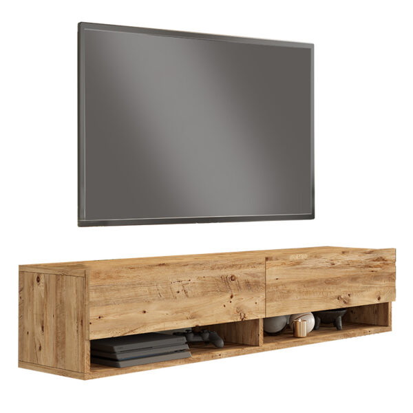 Έπιπλο τηλεόρασης επιτοίχιο Roscoe pakoworld sonoma 140x31.6x29.6εκ - 176-000063