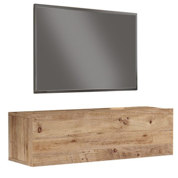 Έπιπλο τηλεόρασης επιτοίχιο Serit pakoworld sonoma 100x31.6x29.6εκ - 176-000066
