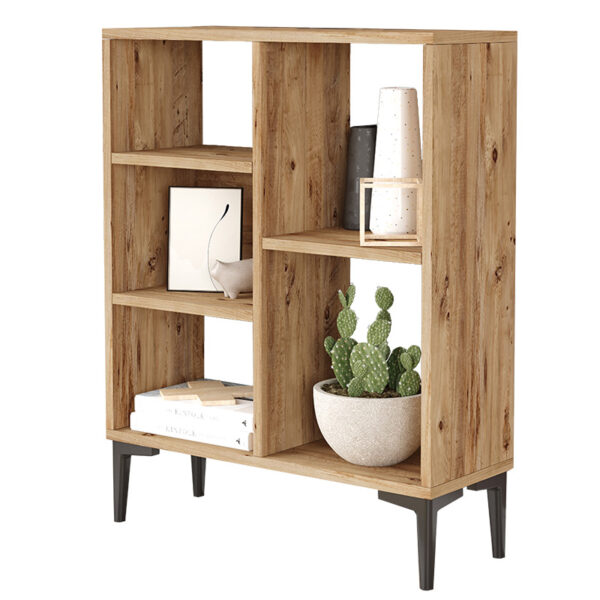 Βιβλιοθήκη χαμηλή Neville pakoworld sonoma 69x25x87.6εκ - 176-000075
