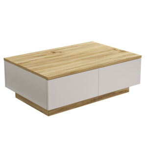 Τραπέζι σαλονιού Thunder pakoworld sonoma-λευκό 90x60x31.5εκ - 176-000106