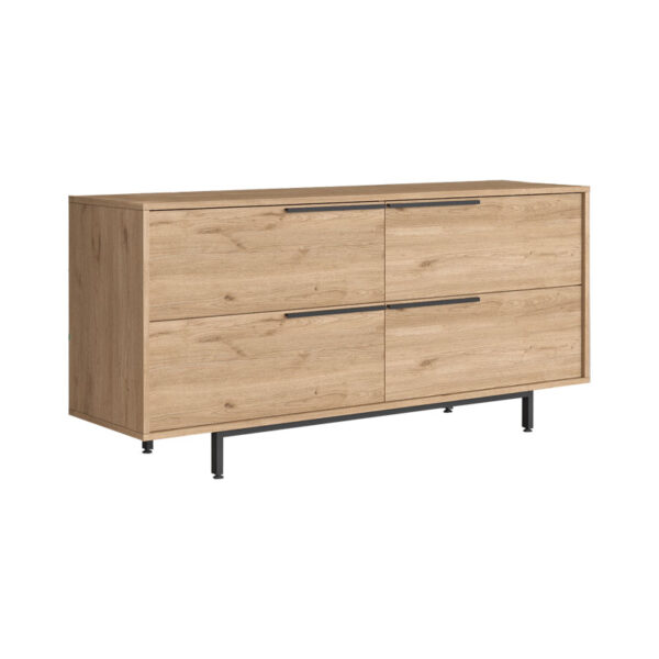 Μπουφές Lebon pakoworld μελαμίνης φυσικό-μαύρο 160x44.5x74εκ - 176-000140