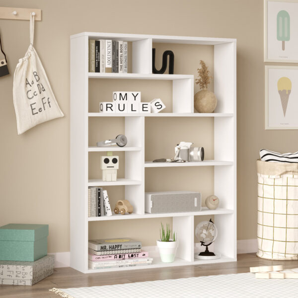 Βιβλιοθήκη Decora pakoworld σε λευκη απόχρωση 90x22x123.6εκ - 176-000205