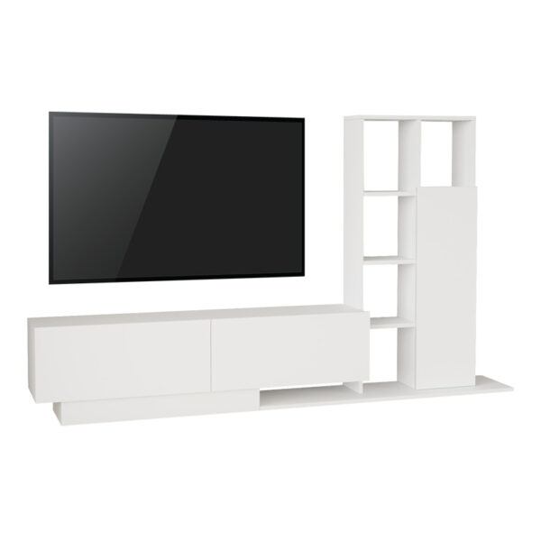 Σύνθετο σαλονιού Damon pakoworld σε λευκή απόχρωση 211.2x29.5x123.6εκ - 176-000225