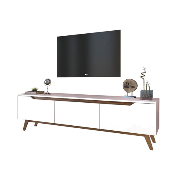Έπιπλο τηλεόρασης Kasandra pakoworld λευκό-καρυδί 180x35x48,5εκ - 182-000008
