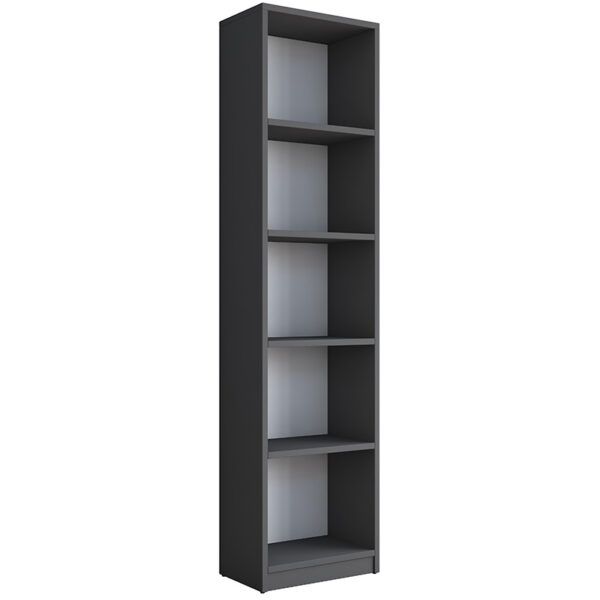 Βιβλιοθήκη Goldie pakoworld ανθρακί-λευκό 40x25x161.80εκ - 182-000053