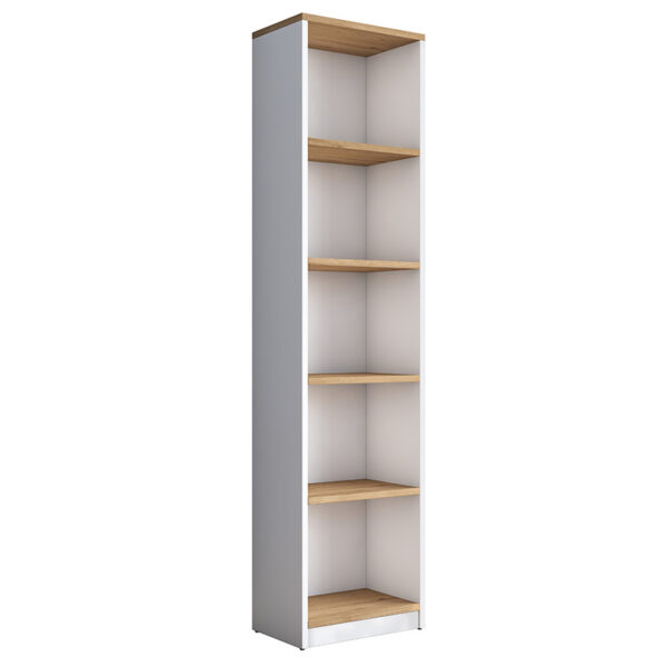 Βιβλιοθήκη Goldie pakoworld λευκό-φυσικό 40x25x161.80εκ - 182-000054