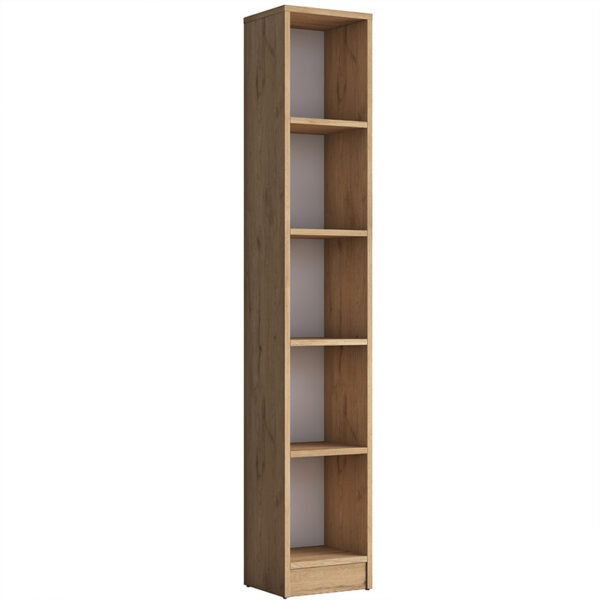 Βιβλιοθήκη Goldie pakoworld φυσικό-λευκό 30x25x170εκ - 182-000063