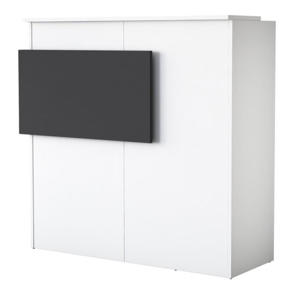 Γραφείο reception Triana pakoworld μελαμίνης λευκό-ανθρακί 110x40x110εκ - 182-000070