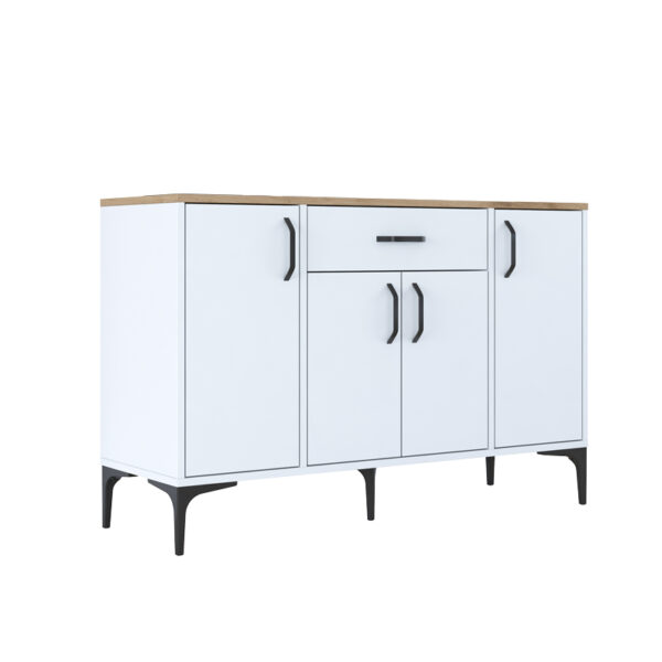 Μπουφές Ubron pakoworld λευκό-καρυδί μελαμίνης 120x40x78.6εκ - 182-000092