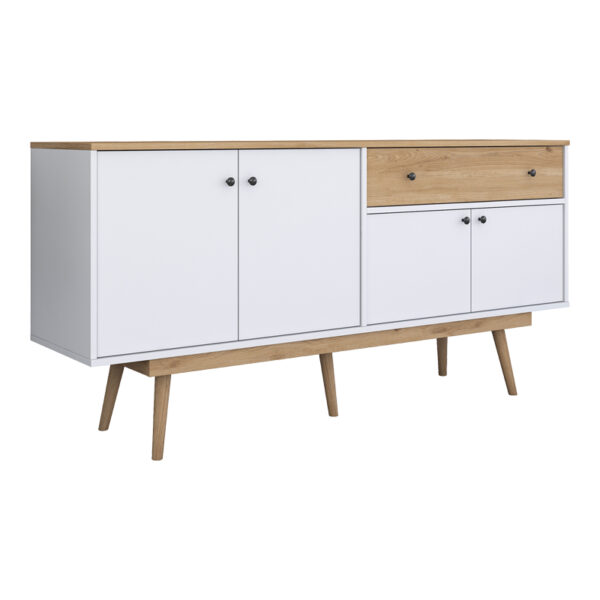 Μπουφές Satava pakoworld pp σε λευκή-καρυδί απόχρωση 180x45x87.6εκ - 182-000112