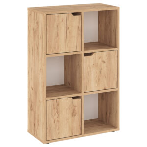 Βιβλιοθήκη Bookel pakoworld μελαμίνης σε oak απόχρωση 59.5x27.5x89εκ - 184-000102