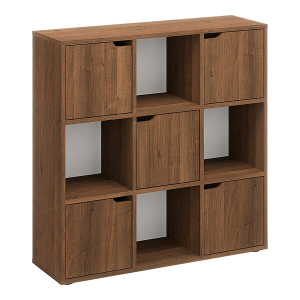 Βιβλιοθήκη Bookel pakoworld σε καρυδί απόχρωση 88.5x27.5x89.3εκ - 184-000111
