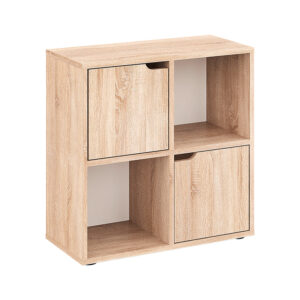 Βιβλιοθήκη Bookel pakoworld σε sonoma απόχρωση 59.6x27.5x60.4εκ - 184-000114