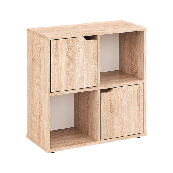 Βιβλιοθήκη Bookel pakoworld σε sonoma απόχρωση 59.6x27.5x60.4εκ - 184-000114