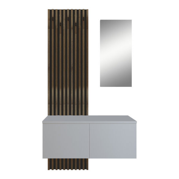 Έπιπλο εισόδου Arika pakoworld λευκό-sonoma 100x37x199.5εκ - 192-000034