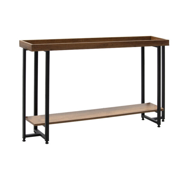 Κονσόλα Nolan pakoworld καρυδί-μαύρο 140x30x85εκ - 197-000054