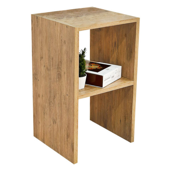 Βοηθητικό τραπέζι Leofric pakoworld μελαμίνης oak 30x30x60εκ - 197-000158