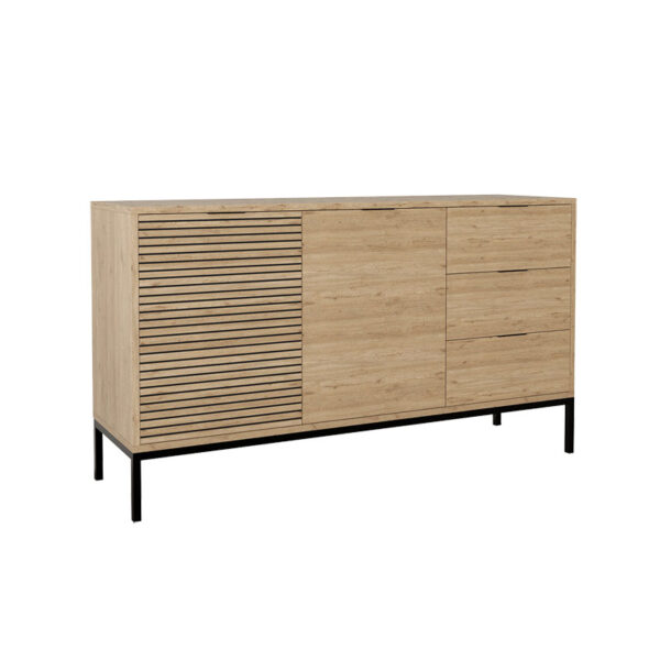 Μπουφές Leodrif pakoworld μελαμίνης oak-μαύρο 140x40x80εκ - 197-000183